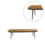 Banc avec siège en similicuir capitonné et pieds en métal, brun