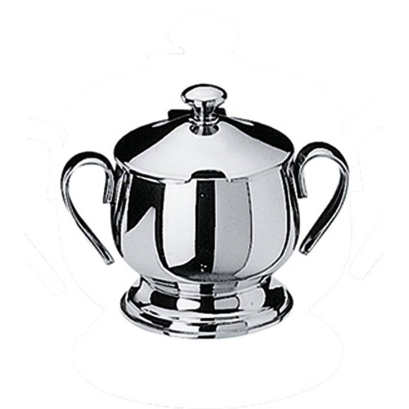 Bombata Sugar Bowl with Base 5 oz - 6 Pieces - Stainless Steel