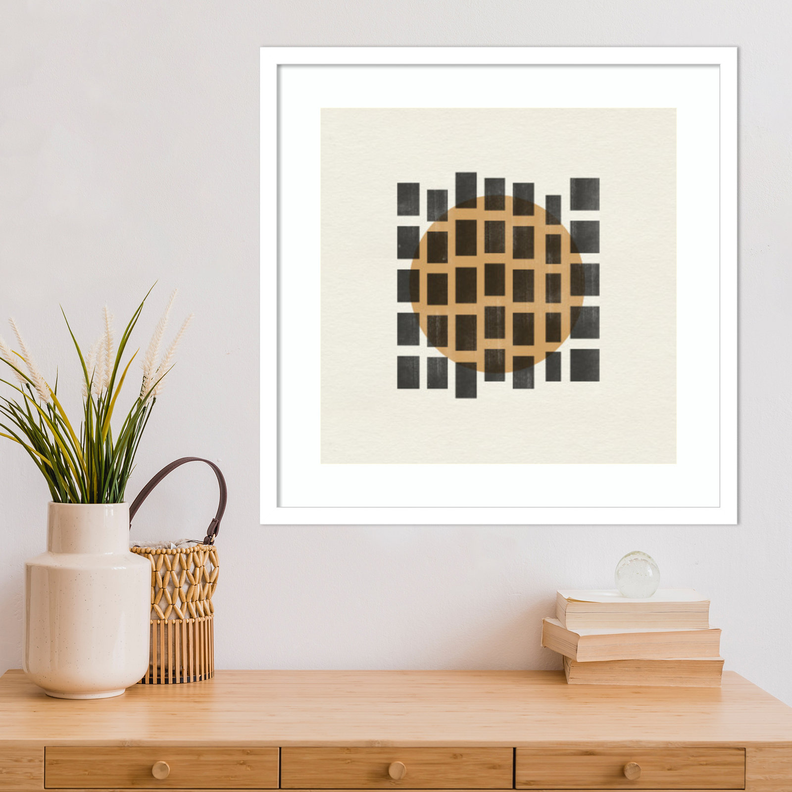 Paper Object No 8 by The MIUUS STUDIO Wood Framed Wall Art Print, 21" H x 21" W, White