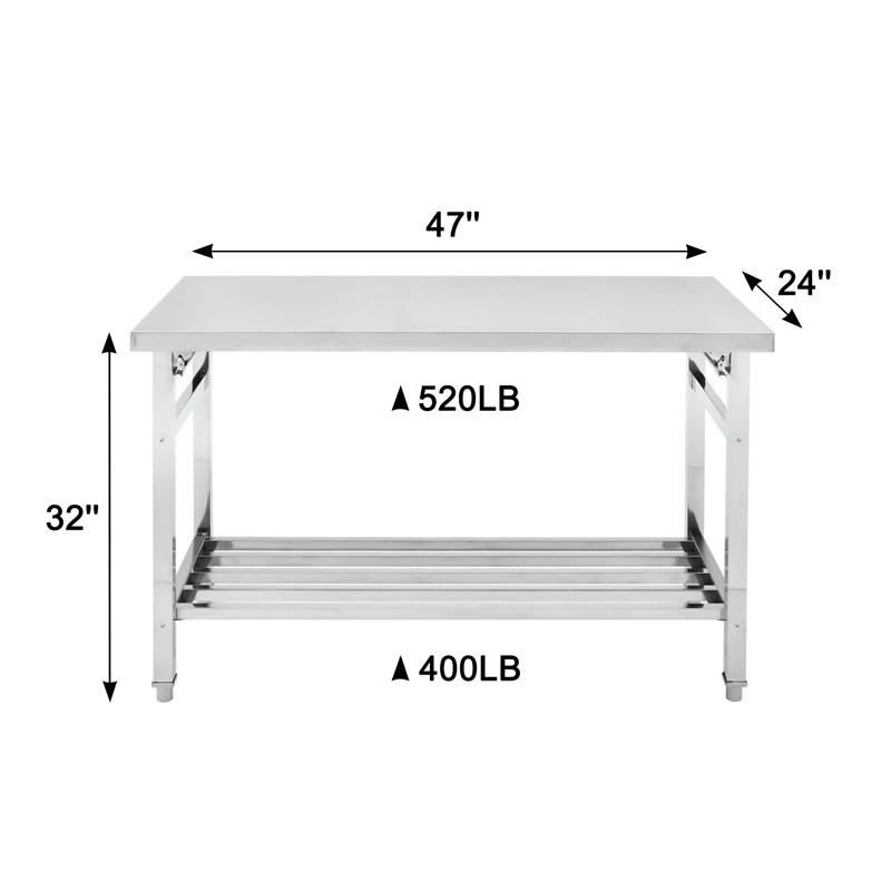 Steel Top Workbench, 32" H x 48" W x 24" D