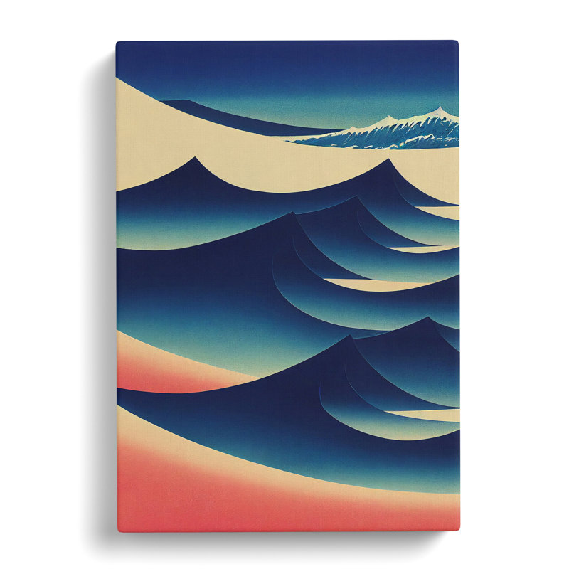 Modern Japanese Wave No.3 - Wrapped Canvas, 60cm H x 40cm W x 3cm D