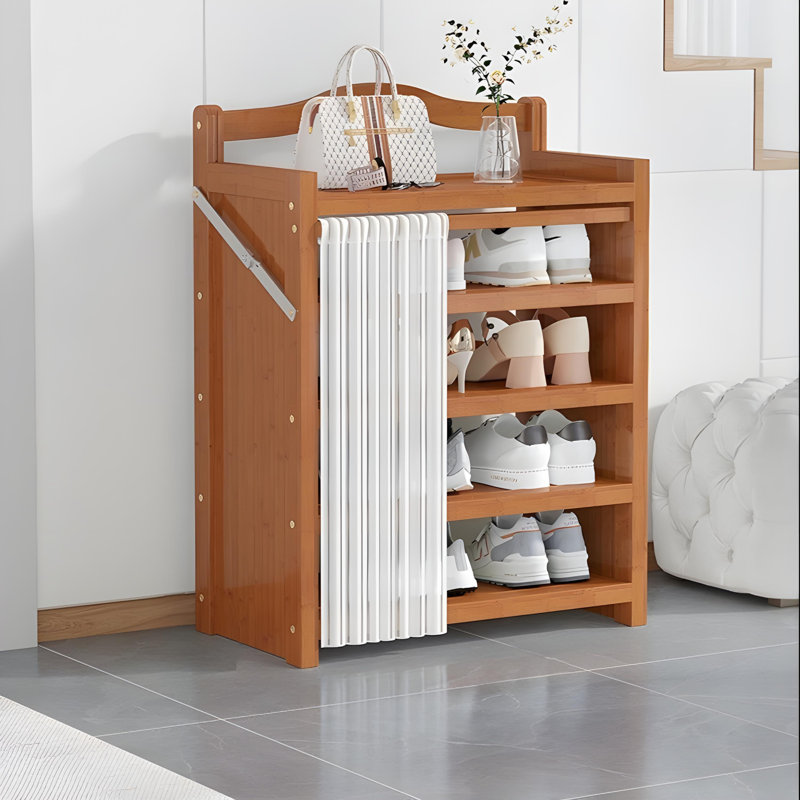 Simple Foldable Non Installation Bamboo Shoe Rack Multi Layer Storage Space Saving Artifact Household Door Narrow Shoe Cabinet