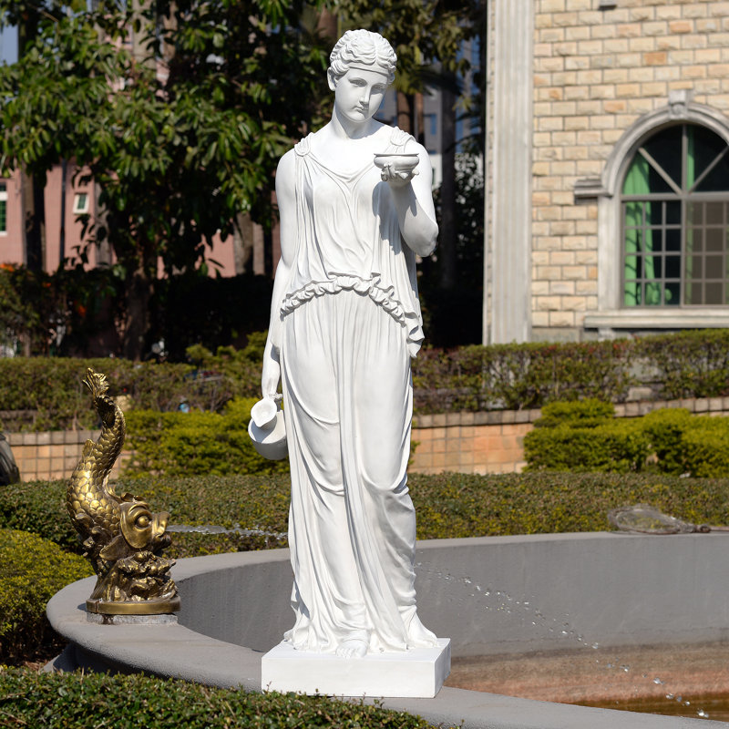 Statue de dame classique avec bol