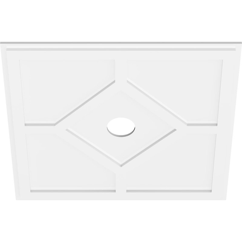 24"OD x 4"ID x 8 1/4"C x 1"P Embry Architectural Grade PVC Contemporary Ceiling Medallion, 24" H x 24" W x 1" D