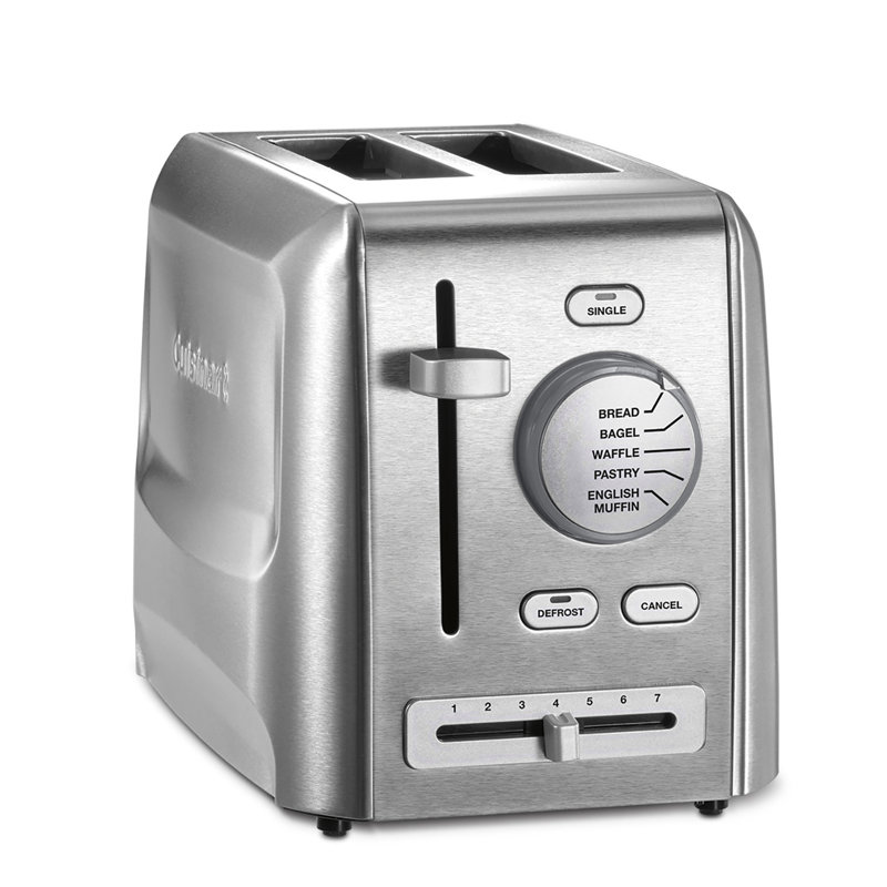 Stainless Steel 2-Slice Toaster with Wide Slot and Crumb Tray