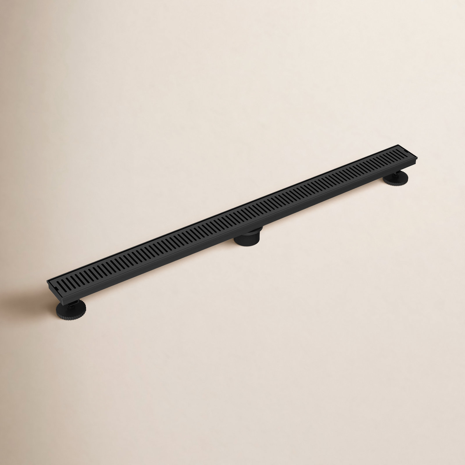 Elan Linear Grid Shower Drain, Matte Black