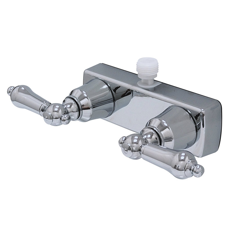 RV/Motorhome Two Handle Non-Metallic Shower Diverter with Matching Hand Held Shower Set, Chrome