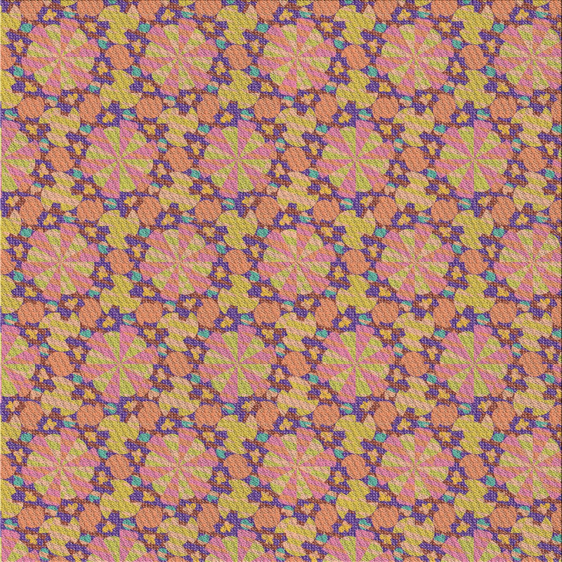 Tapis orange / brun Power Loom, Carré 8 pi
