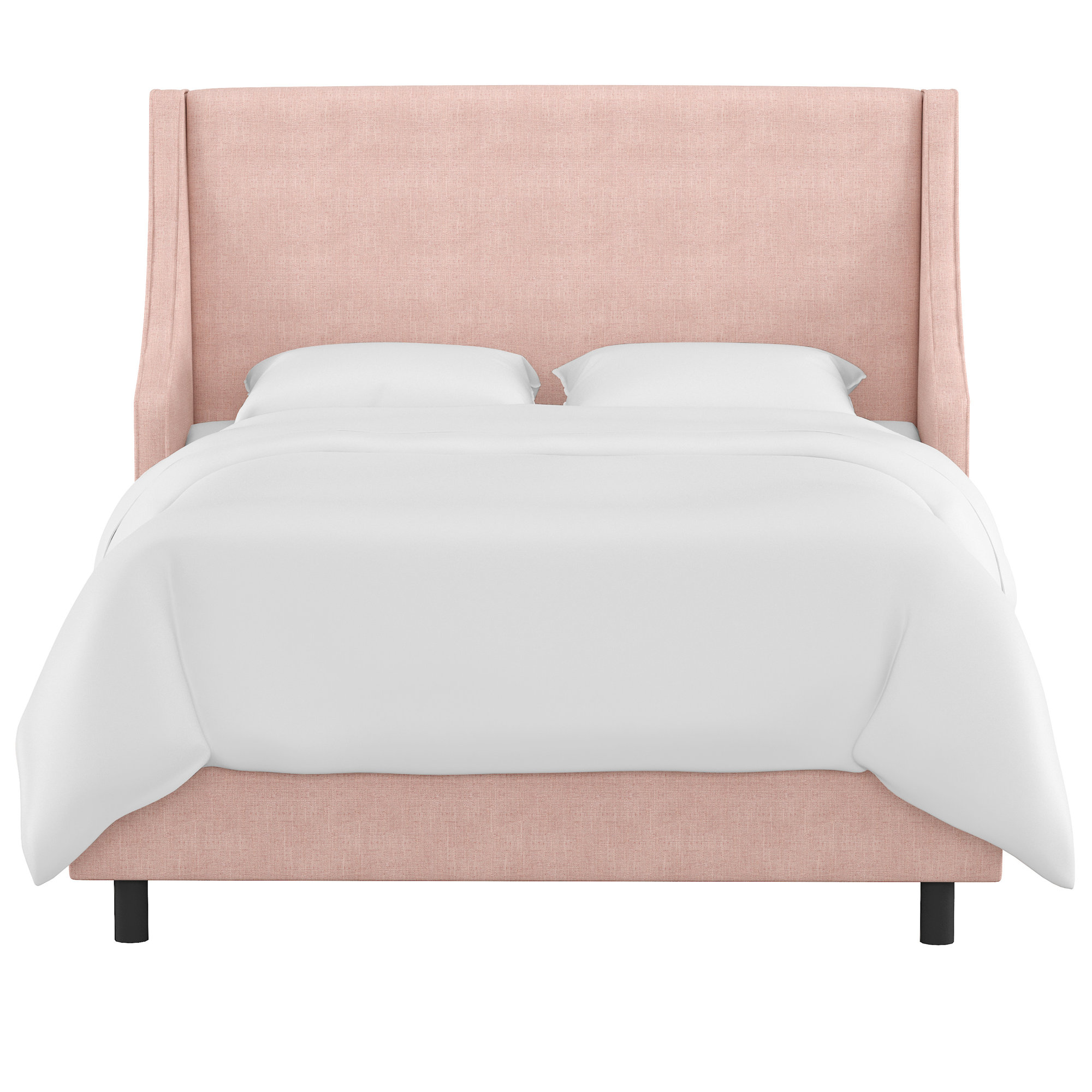 Bernadine Upholstered Wingback Bed, Zuma Rosequartz Textured Linen, Queen