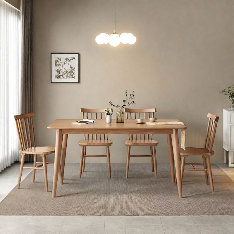 Elegant solid wood table set, 29.72"H x 62.99"L x 31.49"W