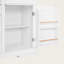 Buffet autoportant de 63,3 po de largeur avec huche, garde-manger traditionnel avec portes en verre givré, tiroirs, tablettes de porte et tablettes réglables