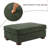Upholstered Green Square Corduroy Ottoman with Solid Wood Legs, Single Ottoman Modular Part For Sectional Sofa-1655143568-1673159786