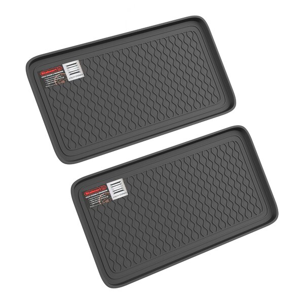 AmeriHome Rubber Boot Tray and Shoe Mat (Set of 2)