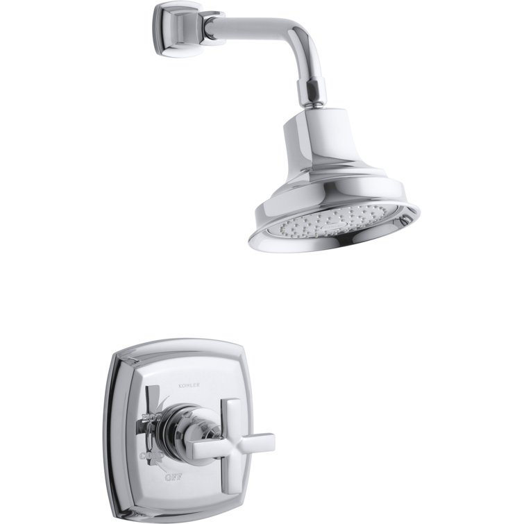 Margaux® Rite-Temp Shower Valve Trim with Cross Handle Showerhead