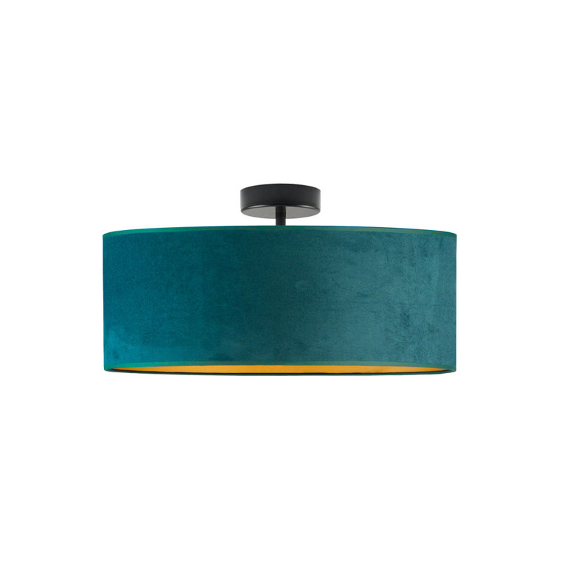 Laurids Fabric Flush Mount, Black, Green/Gold