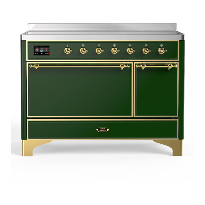 Majestic III Series 48 Inch Induction Range with 6 Induction Elements in Emerald Green (Brass Trim), Emerald Green, Brass