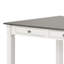 Table de salle à manger Dola, blanc rustique, bois gris, plateau rectangulaire de 72 pouces