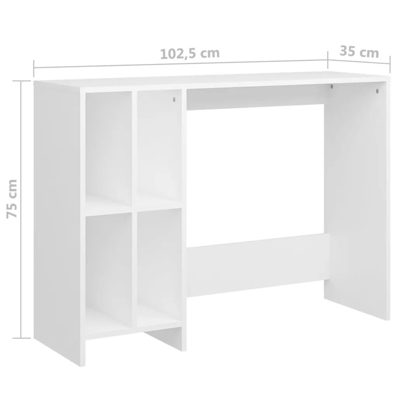 Gislind Writing Desk, White, White
