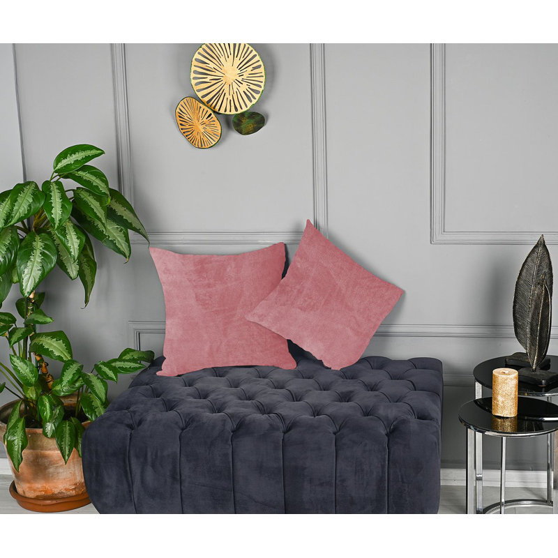 Matte Velvet Cushion Cover - 1 Pc, 61cm x 61cm, Rose