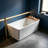 Topcraft 43" x 27.5" Freestanding Acrylic Soaking Bathtub, Modern Matte White Freestanding Tub for Bathroom