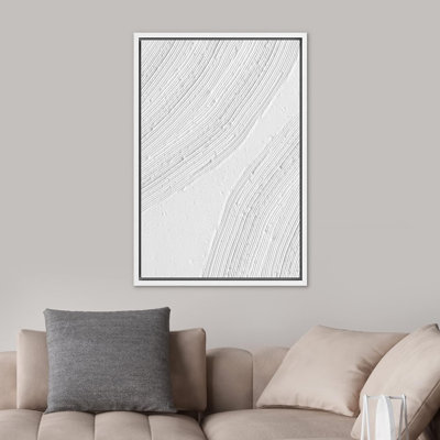 Geometric Line " Gray White Paint Stroke Stripe Circles Abstract Shapes Minimalism Contemporary Nordic Wall Decor "