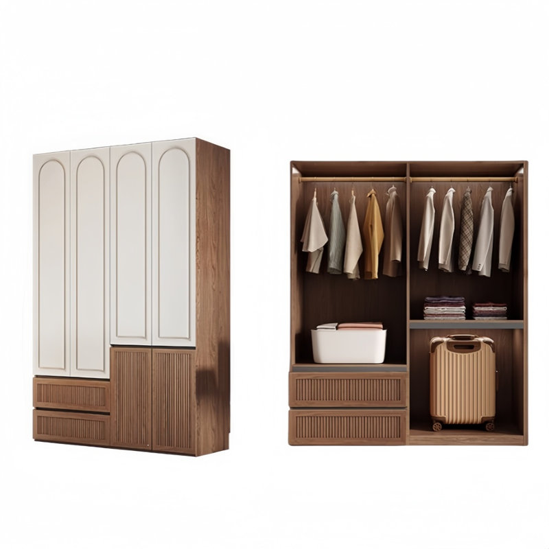 Garde-robe ouverte de style rétro, 78.74" H x 55.12" W x 23.62" D