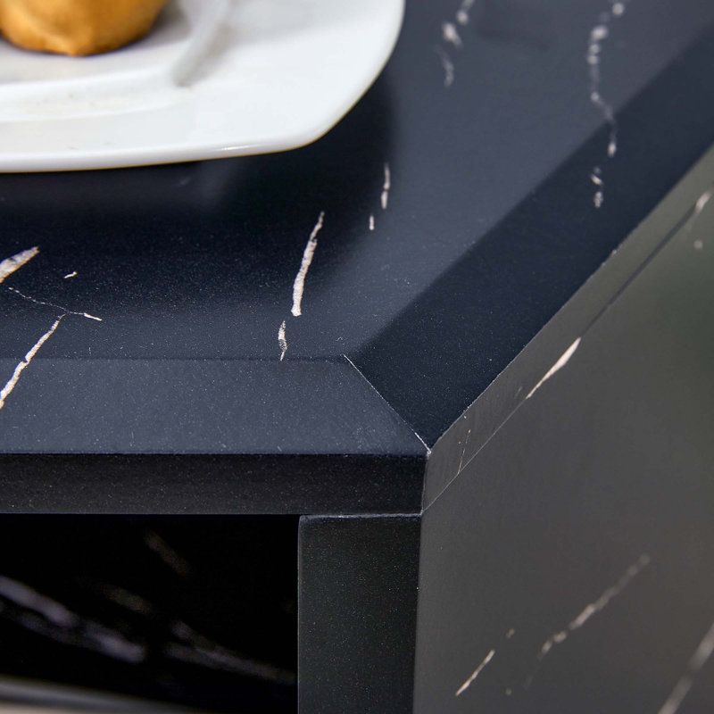 Hexagonal MDF Coffee Table Set, Black