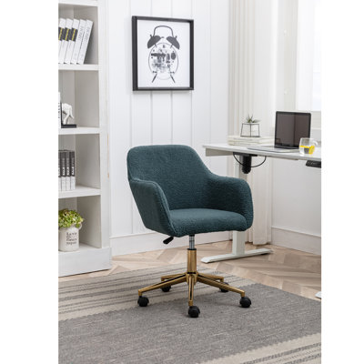 Chaise de bureau Teddy en tissu, pivotante à 360 ° à hauteur réglable, capacité de 250 lb, facile à assembler, idéale pour le bureau à domicile