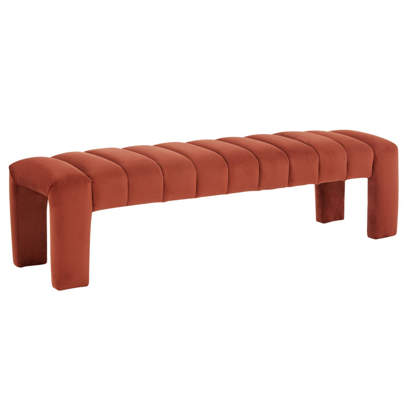 Bellisima Upholstered Bench, Rust Velvet