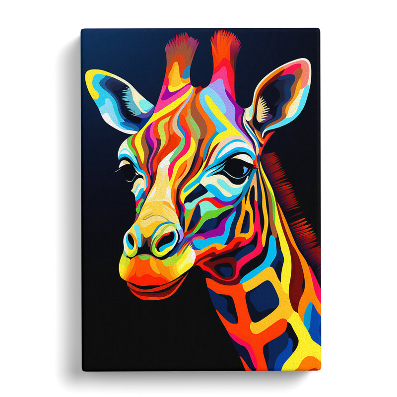 Giraffe Op - Wrapped Canvas, 60cm H x 40cm W x 3cm D