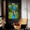 Art mural en verre Red Barrel Studio® «Peacock Face Bf» par Carol Cavalaris