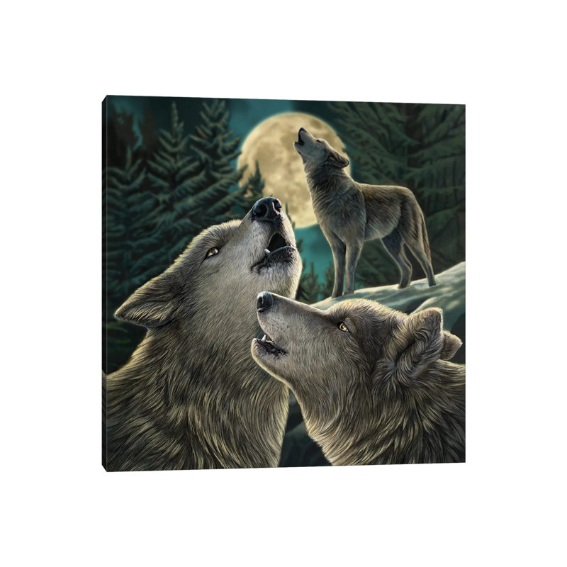 Wolf Song 1 Piece Wrapped Canvas Painting, 93.98 cm H x 93.98 cm W x 3.175 cm D