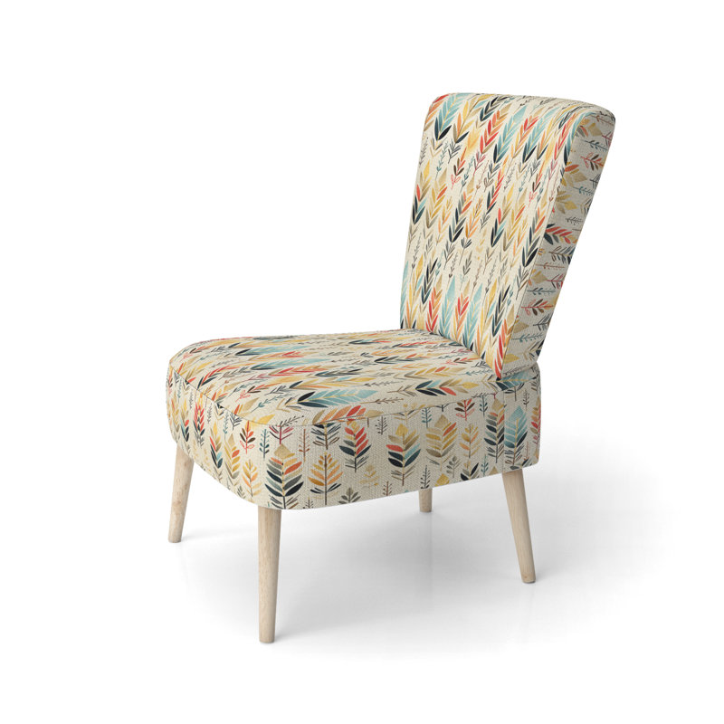 Ivory Boho Accents - Chaise d'appoint rembourrée moderne, chaise d'appoint à motif de chevrons