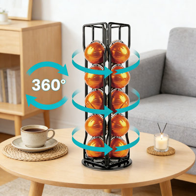 Nespresso Vertuoline Coffee Pod Holder With 360-Degree Rotating Base, 20-Capsule Organizer Rack For Kitchen Countertop Storage
