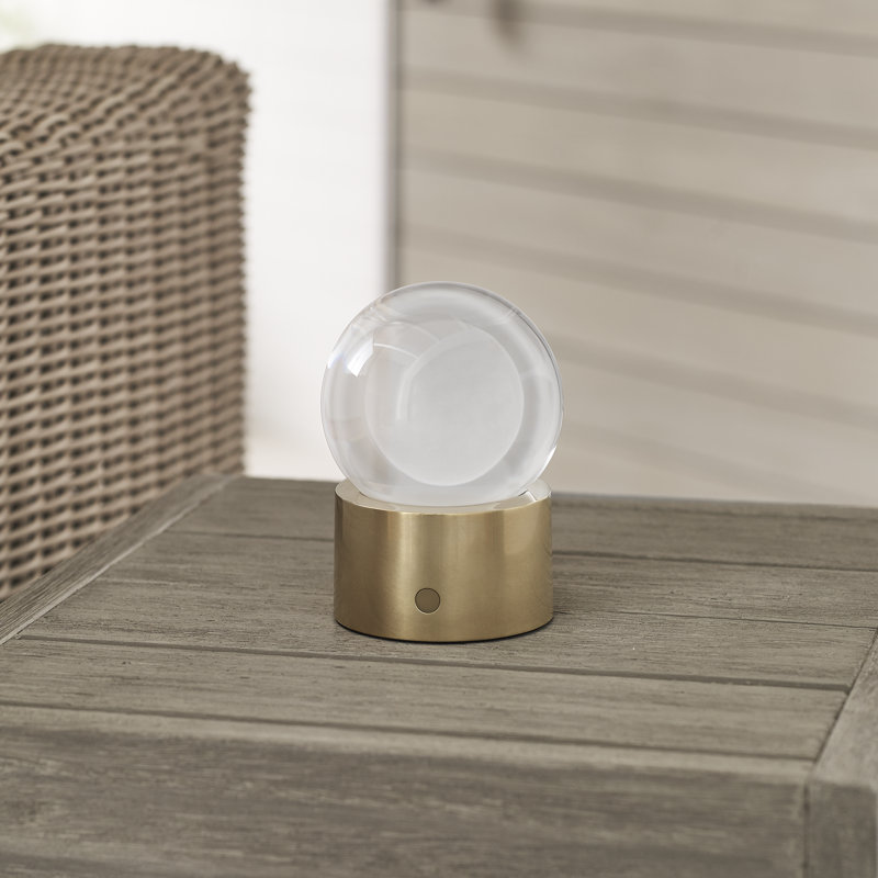 Mina Accent Rechargeable Table Lamp, Natural Brass