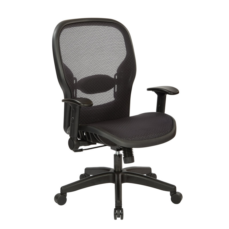 Black Mesh Executive Office Chair with Adjustable Arms