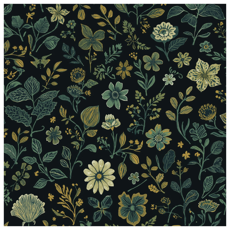Édredon à motif floral botanique, Grand lit