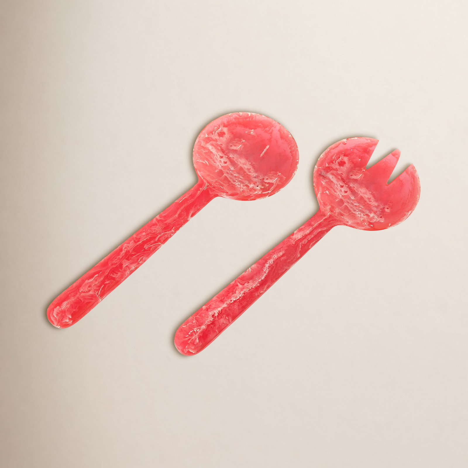 2-Piece Resin Salad Server Set, Red