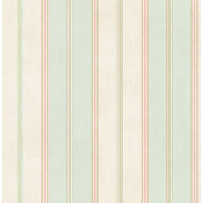  Papier peint rayé Derbyshire Designs Alabaster & Morning Blossom