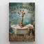«Giraffe In Bath - Get NUE Gallery», reproduction d'art graphique sur toile tendue-1253834837