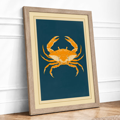 Golden Crab Geometric - Framed Print