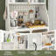 Lark Manor 5-Tier Metal Baker's Rack Kitchen Pantry Cabinet W/ See-Through Flip-Up Door Pegboard Adjustable Shelf White