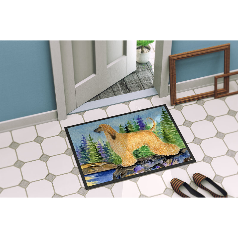 Tapis de porte d’intérieur anti-dérapant afghan hound, Rectangle 2 pi x 3 pi