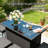 Durable Patio Bar Set, Dark Brown Rattan & Metal, Perfect For Backyard Entertaining