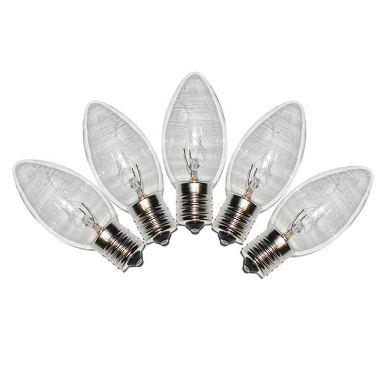 Ampoule de noël c9, H 3,3 po x l 6,8 po x P 6,3 po, Transparent
