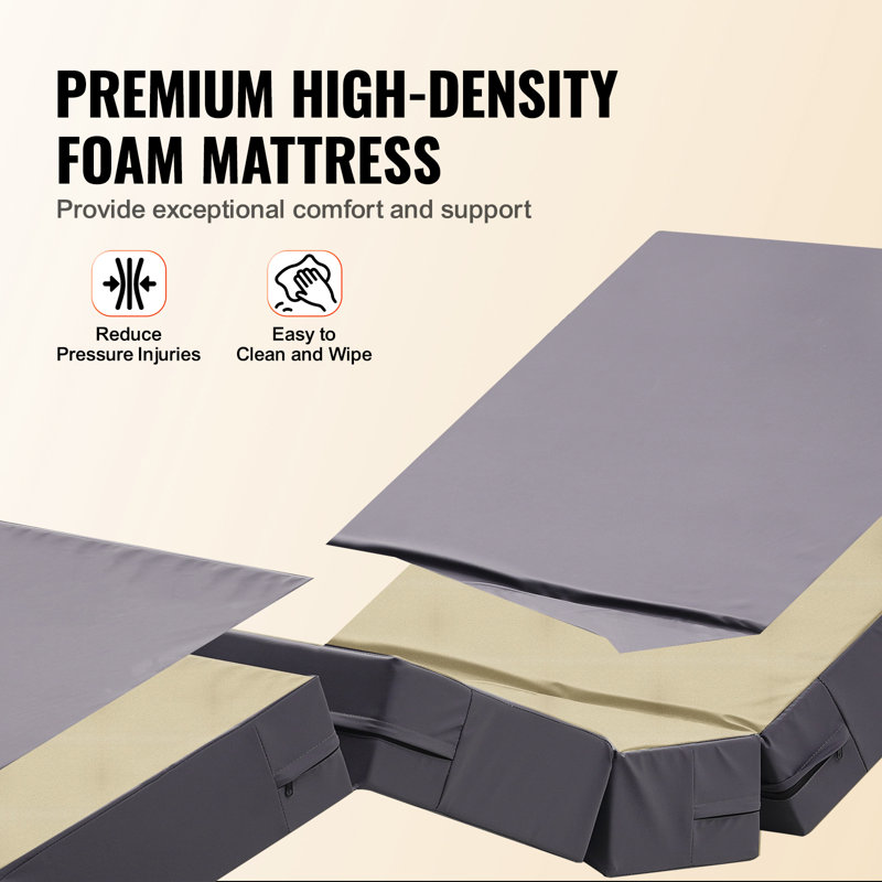 Premium Full Electric Hospital Bed with Memory Foam Mattress and IV Pole