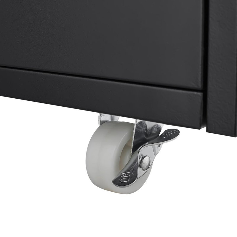 Office Printer Stand with Wheels, Black