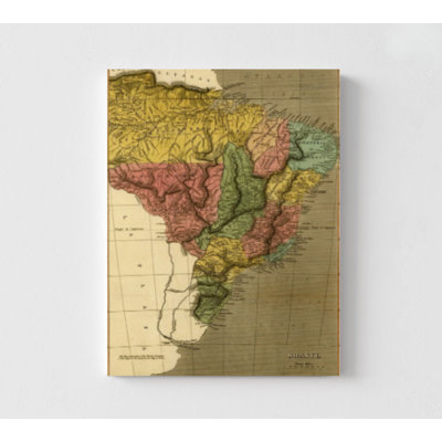«Brésil» 1822, vieille affiche brésilienne, décor latino-américain, œuvre d'art sud-américaine, décor de bureau rustique, impression de style campagnard