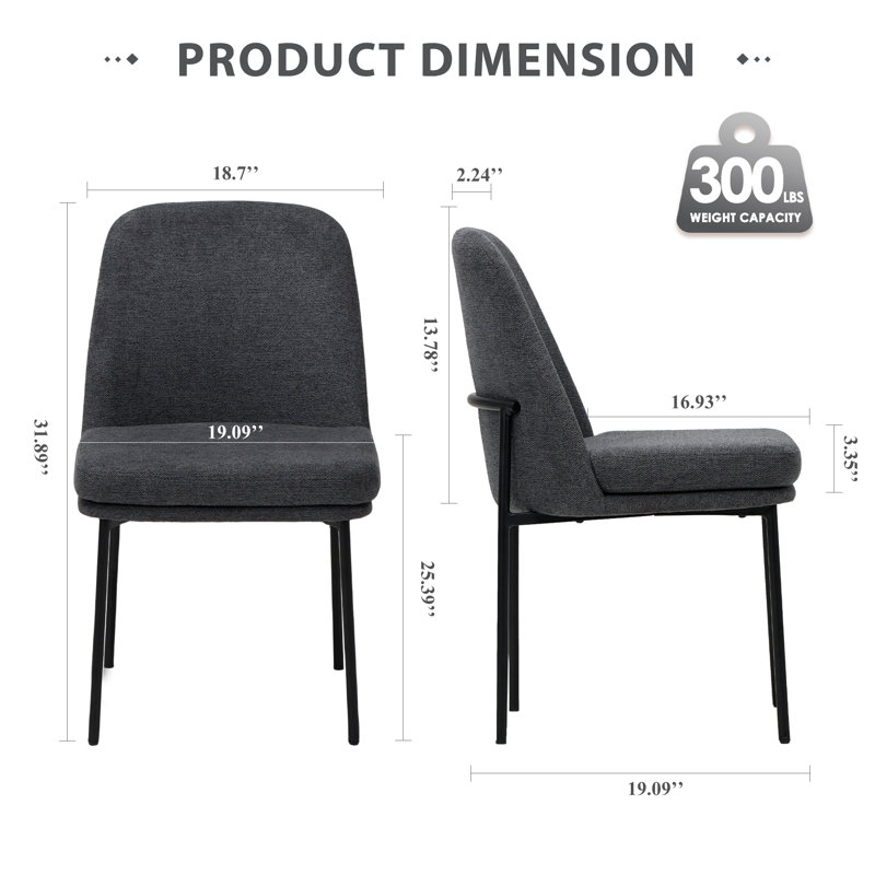 Chaise rembourrée Parsons, L - brun