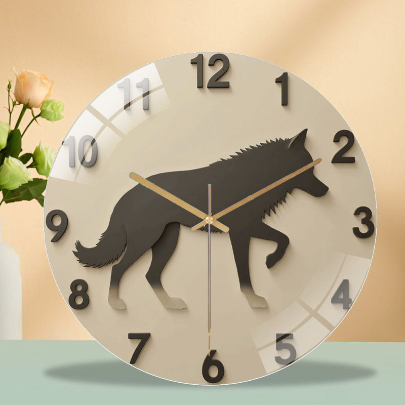 Horloge murale loup